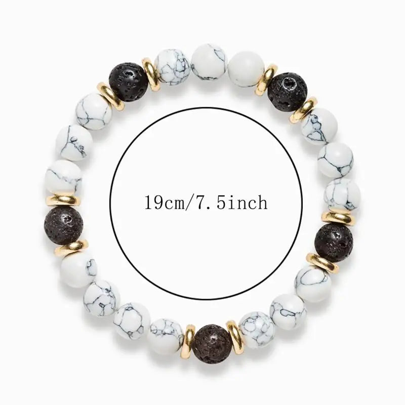 Harmony Bracelet | Howlite & Lava Stone