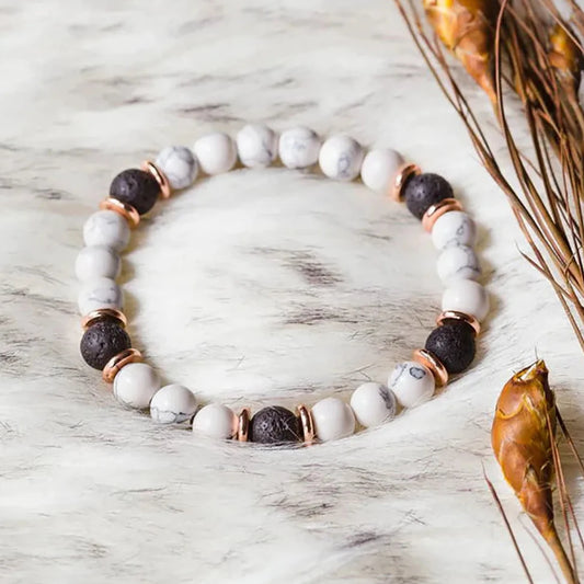 Harmony Bracelet | Howlite & Lava Stone